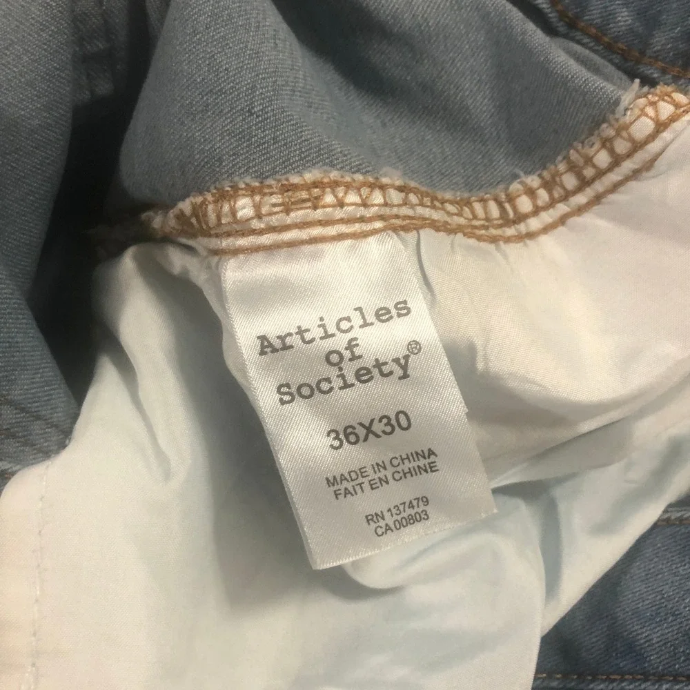 Articles Society Carpenter‎ Jeans Double Knee Denim Blue Workwear Pants 36W 30L